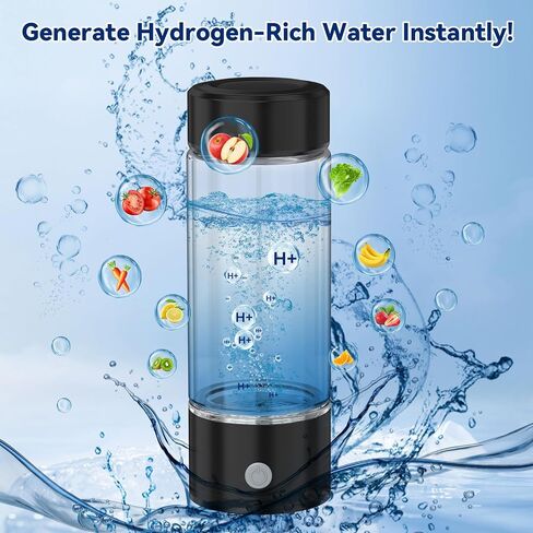 Portable Hydrogen Water Bottle, 420ml Hydrogen Generator with SPE/PEM Technology, High Hydrogen Concentration, USB Rechargeable, BPA-Free, for Home, Travel & Gym Ideal Gift for Health Lovers (Silver) in Kuwait