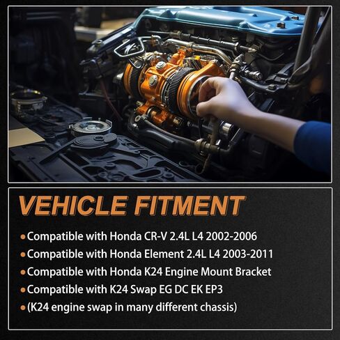11910-PPA-000 K24 Mount Mount Bracket Bracket Bracket Side متوافق مع Honda CR-V CRV Element 2.4L 2002-2011 in Saudi Arabia