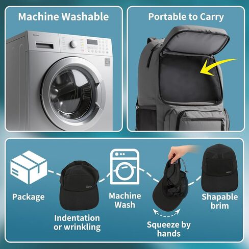 قبعة بيسبول خفيفة الوزن للنساء الرجال ، تجفيف سريع القبعات UPF50+ قبعات التنس قابلة للطي قبعة رياضية للهواء في الهواء الطلق in Kuwait