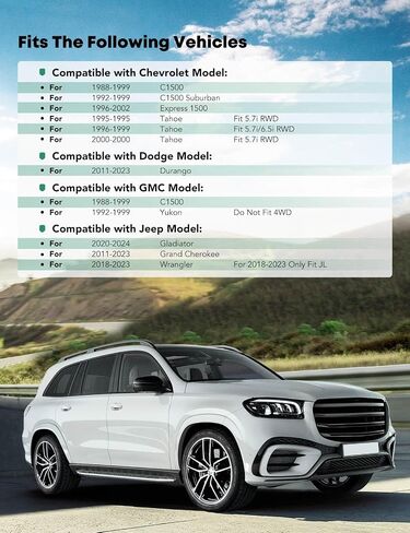YHTAUTO 5x5 فواصل العجلات 1.5 بوصة نوبات JK JL JL WL JT WK2 JEEP GRAND CHEROKEE ، Wrangler ، Gladiator ، Chevy ، GMC ، Dodge Models 5x127mm Flucers W/ M14x1.5 in Saudi Arabia