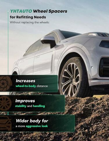 YHTAUTO 5x5 فواصل العجلات 1.5 بوصة نوبات JK JL JL WL JT WK2 JEEP GRAND CHEROKEE ، Wrangler ، Gladiator ، Chevy ، GMC ، Dodge Models 5x127mm Flucers W/ M14x1.5 in Saudi Arabia