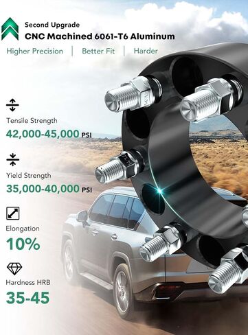 YHTAUTO 5x5 فواصل العجلات 1.5 بوصة نوبات JK JL JL WL JT WK2 JEEP GRAND CHEROKEE ، Wrangler ، Gladiator ، Chevy ، GMC ، Dodge Models 5x127mm Flucers W/ M14x1.5 in Saudi Arabia