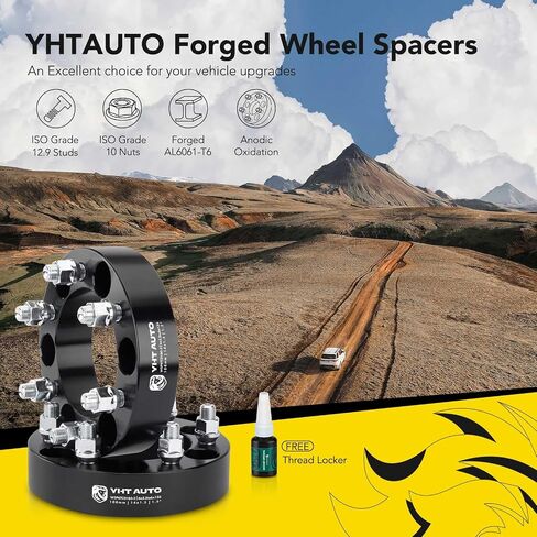 YHTAUTO 6x5.5 to 6x135 Wheel Adapters 1.5 inch Fits Chevy Silverado 1999-2000 C2500, GMC Sierra 2007-2018, Cadillac Escalade, Forged Wheel Tire Spacers w/ M14x1.5 & 12.9 Studs, 108mm Bore 6 Lug 4PCS in Saudi Arabia
