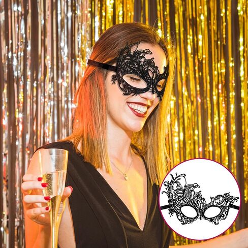6 Pcs Masquerade Mask for Women Multicolored Vintage Lace Eye Mask for Adults Party Prom Ball Carnival Mardi Gras Costume in Saudi Arabia