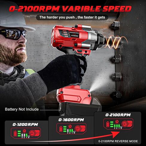 Cordless Impact Wrench 1/2 inch for Dewalt 20v Battery, 900FT-LBS(1200N.m) Brushless Electric Impact Gun for Car Home, High Torque Power Impact Driver with 6Pcs Sockets & Storage Case (No Battery) in Saudi Arabia