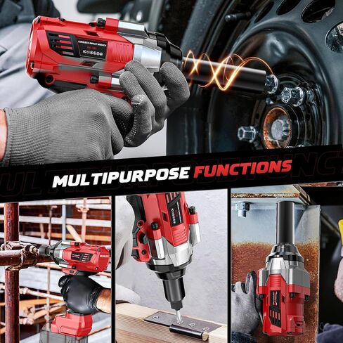 Cordless Impact Wrench 1/2 inch for Dewalt 20v Battery, 900FT-LBS(1200N.m) Brushless Electric Impact Gun for Car Home, High Torque Power Impact Driver with 6Pcs Sockets & Storage Case (No Battery) in Saudi Arabia