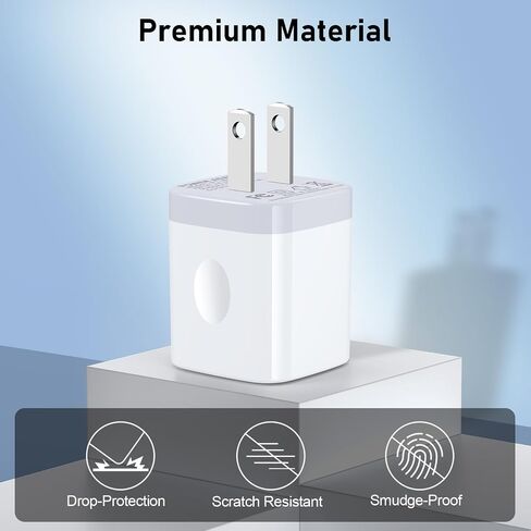 Double USB Charger Block,[5V 2.1A] Dual Port Wall Charger Power Adapter,USB-A Charging Plug 2-Pack Charging Box Brick,Cube for iPhone 16/15/14/13/12/11/SE/XS/X/8,Samsung,Pixel,Android - Black in Kuwait