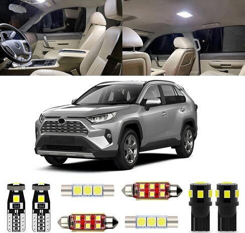 8pcs LED LED interior Light Kit لتويوتا RAV4 2016 2017 2018 2019 2020 2021 2022 Super Bright White 6000K LED LID LIGH in Kuwait