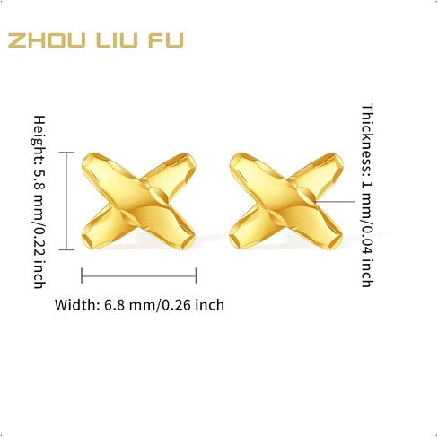 18K Gold Earrings X Stud Earring Small Letter Studs for Men Women Simple Minimalist Jewelry Gifts in Saudi Arabia