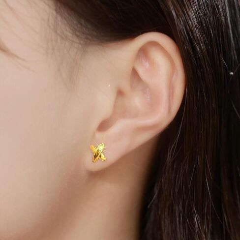 18K Gold Earrings X Stud Earring Small Letter Studs for Men Women Simple Minimalist Jewelry Gifts in Saudi Arabia