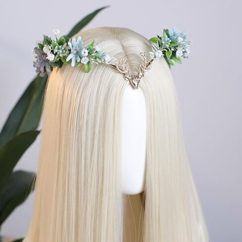 MOSTORY Woodland Daisy Fairy Crown - Flower Elf Crown for Fairy Accessories Women Renaissance Renfaire Cosplay Fantasy Outfit in Saudi Arabia