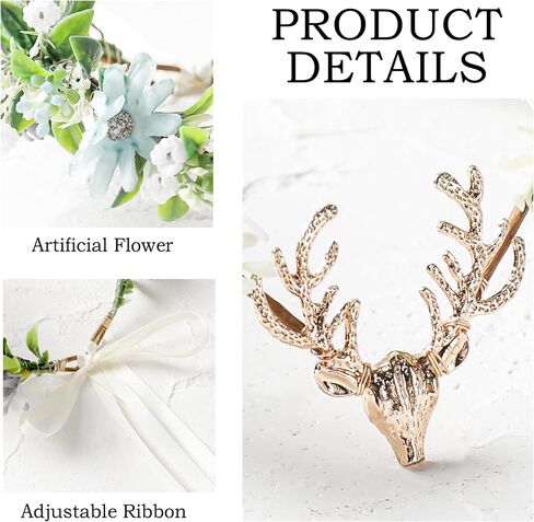 MOSTORY Woodland Daisy Fairy Crown - Flower Elf Crown for Fairy Accessories Women Renaissance Renfaire Cosplay Fantasy Outfit in Saudi Arabia