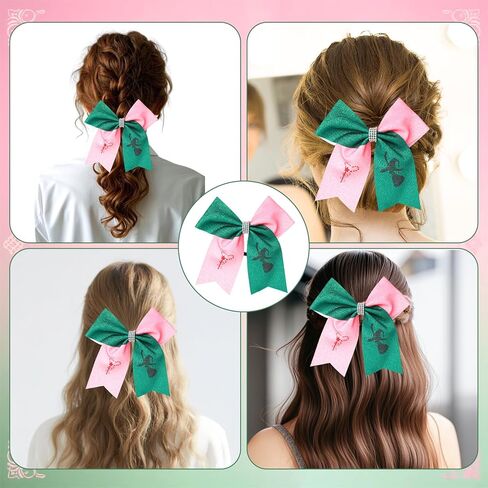 2Pcs Witch Hair Accessories for Women, Pink & Green Witch Merch for Movie Fans, Pink Green Cute Hair Bow Gifts for Musical Theater Fan/Costume Parties(Light Pink) in Kuwait