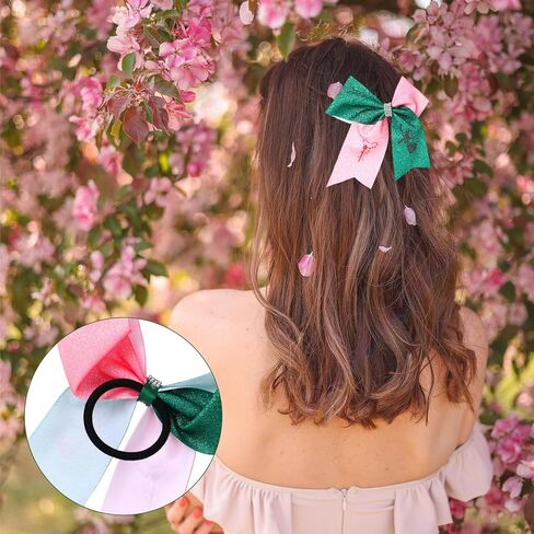 2Pcs Witch Hair Accessories for Women, Pink & Green Witch Merch for Movie Fans, Pink Green Cute Hair Bow Gifts for Musical Theater Fan/Costume Parties(Light Pink) in Kuwait