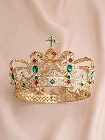 Sweetv Gold Queen Crown for Women ، Crown Vintage Crown مع ديكور الصليب ، تيجان Quinceanera للحفلة الراقصة ، وملحقات عصابة أزياء COS لحفل التتويج Halloween in Saudi Arabia