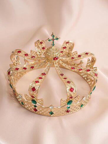 Sweetv Gold Queen Crown for Women ، Crown Vintage Crown مع ديكور الصليب ، تيجان Quinceanera للحفلة الراقصة ، وملحقات عصابة أزياء COS لحفل التتويج Halloween in Saudi Arabia