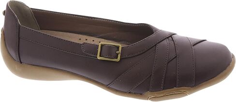 ARRAY Women's Valerie Buckle Detail Comfort Flat with Rubber Sole in Kuwait