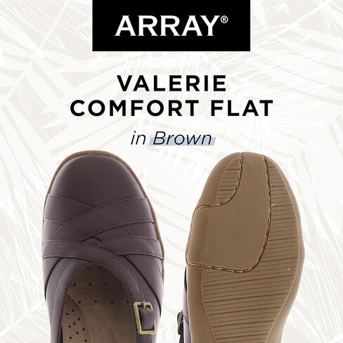 ARRAY Women's Valerie Buckle Detail Comfort Flat with Rubber Sole in Kuwait