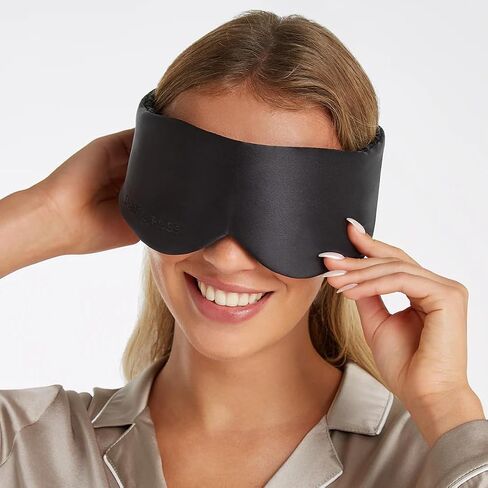 Dore & Rose Deep Sleep Mask, 100% Light Blocking Mulberry Silk Eye Mask (23 Momme) with Extra Room for Lashes, Reduces Eye Bags & Dark Circles, Adjustable Travel Sleep Mask for Men & Women (Black) in Saudi Arabia