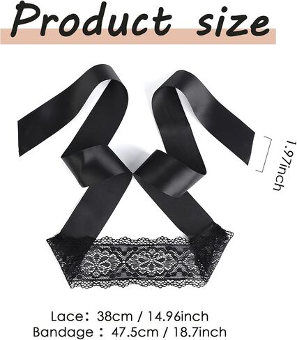 FRESHME Lace Sleeping Mask Blindfolds - 2 Pcs Couples Black and White Comfortable Eye Sleeping Mask Blindfolds for Women Men, Valentines Gift for Her Him Adjustable Blackout Night Eye Cover in Saudi Arabia
