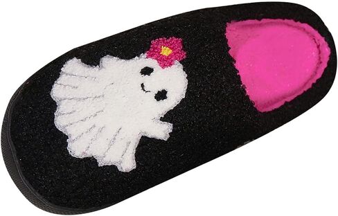 Halloween Pumpkin Slippers for Women Men,Funny Ghost Face Spooky Slides Soft Plush Fuzzy Holiday House Slippers Warm Indoor Outdoor Slip-on Shoes Winter College Dorm Slipper in Saudi Arabia