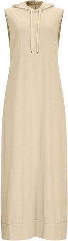 Womens Casual Sundress Fall Maxi Sleeveless V Neck Loose Fit Beach Dresses Travel Vacation Soft Dress with Pockets in Saudi Arabia