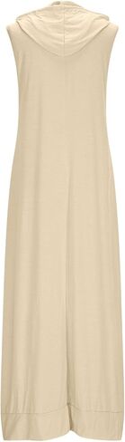 Womens Casual Sundress Fall Maxi Sleeveless V Neck Loose Fit Beach Dresses Travel Vacation Soft Dress with Pockets in Saudi Arabia