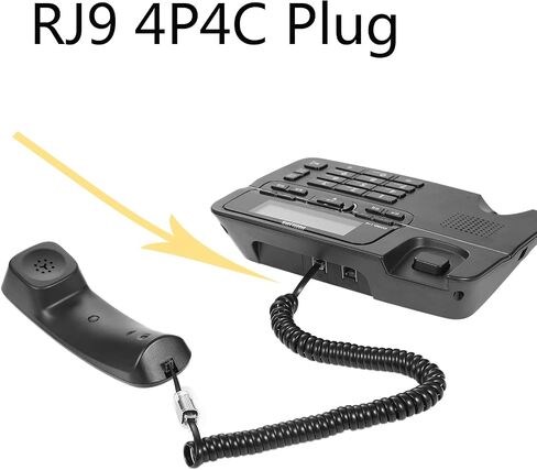 10PACK Phone Cord Landline 8Ft Uncoiled/1.4Ft Coiled Landline Telephone Handset Cord Line Cable RJ9 4P4C Telephone Accessory Black （10 PACK） in Saudi Arabia