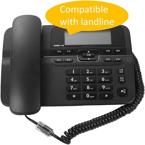 10PACK Phone Cord Landline 8Ft Uncoiled/1.4Ft Coiled Landline Telephone Handset Cord Line Cable RJ9 4P4C Telephone Accessory Black （10 PACK） in Saudi Arabia