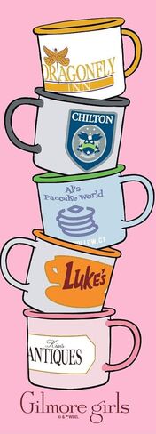 Bioworld Gilmore Girls Coffee Cups Women's Pink Sleep Pajama Pants in Saudi Arabia