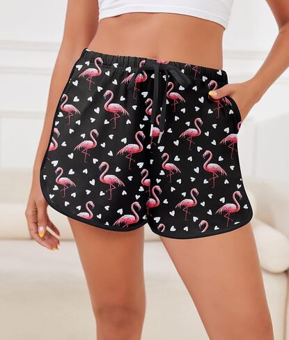 SWOMOG Womens Pajama Shorts Elastic Waist Bottom Women Comfy Lounge Pants Soft Sleep Shorts with Pockets S-XXL in Saudi Arabia