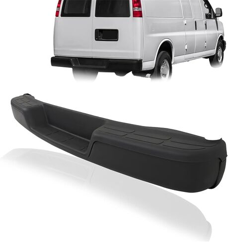 Rear Step Bumper Assembly Chrome without Park Assist Sensor Holes Replacement for 1996-2023 Express Savana 1500 2500 3500 GM1103142 in Saudi Arabia