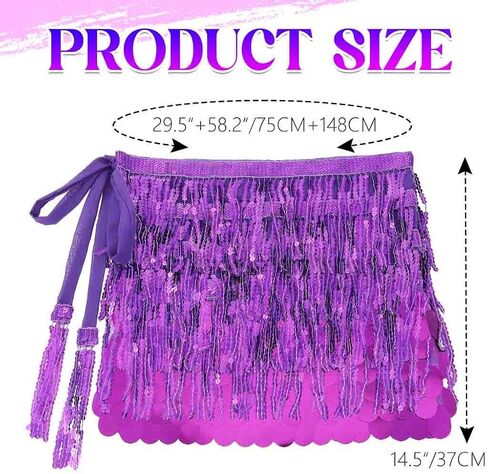 Dresbe Sparkly Sequin Fringe Skirt Mermaid Costume Belly Dance Varts for Women in Saudi Arabia