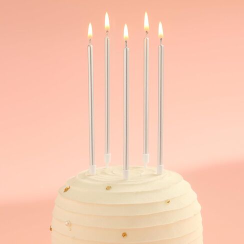 36-Count Black Long Thin Metallic Birthday Candles, Cake Candles, Birthday Parties, Wedding Decorations, Party Candles, Cake Decorations in Kuwait