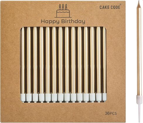 36-Count Black Long Thin Metallic Birthday Candles, Cake Candles, Birthday Parties, Wedding Decorations, Party Candles, Cake Decorations in Kuwait