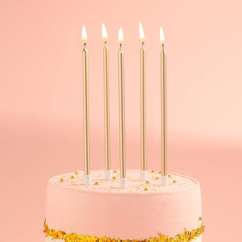 36-Count Black Long Thin Metallic Birthday Candles, Cake Candles, Birthday Parties, Wedding Decorations, Party Candles, Cake Decorations in Kuwait