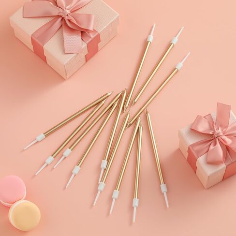 36-Count Black Long Thin Metallic Birthday Candles, Cake Candles, Birthday Parties, Wedding Decorations, Party Candles, Cake Decorations in Kuwait