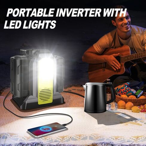 350W Power Inverter for Dewalt 20v Battery Power Supply Inverter DC 20V to AC 110~120V Battery Inverter with AC Output, 3*USB, Type-C Port, DC Output 12V/5A, LED Light in Saudi Arabia