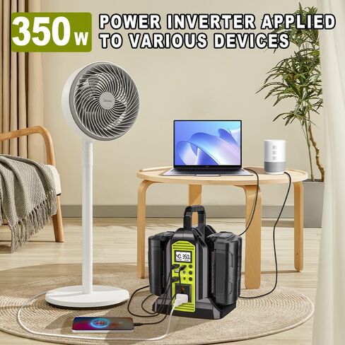 350W Power Inverter for Dewalt 20v Battery Power Supply Inverter DC 20V to AC 110~120V Battery Inverter with AC Output, 3*USB, Type-C Port, DC Output 12V/5A, LED Light in Saudi Arabia