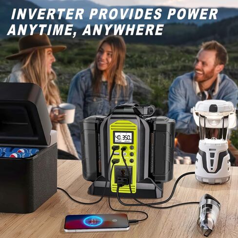 350W Power Inverter for Dewalt 20v Battery Power Supply Inverter DC 20V to AC 110~120V Battery Inverter with AC Output, 3*USB, Type-C Port, DC Output 12V/5A, LED Light in Saudi Arabia