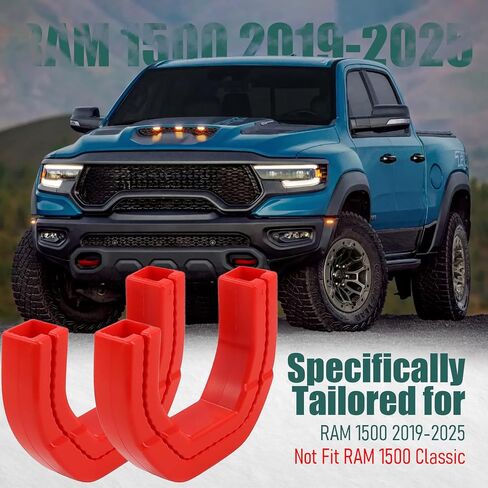 تغطي خطافات السحب الأمامية غطاء خارجية متوافق مع 2019-2025 RAM 1500 Accessories Prepare Tow Hooks Add Color 2pcs (Red) in Kuwait