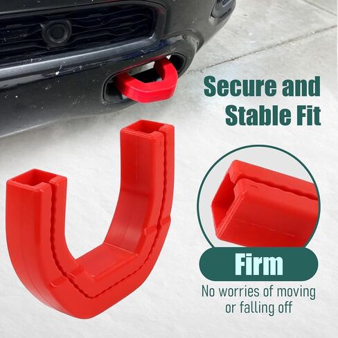 تغطي خطافات السحب الأمامية غطاء خارجية متوافق مع 2019-2025 RAM 1500 Accessories Prepare Tow Hooks Add Color 2pcs (Red) in Kuwait