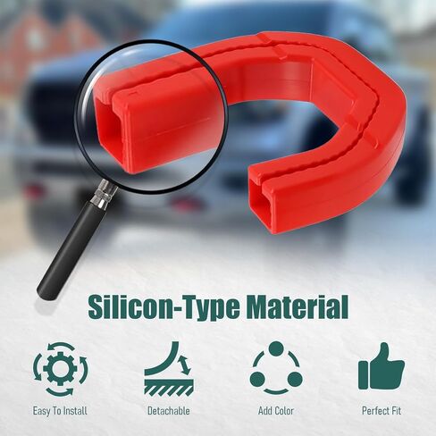 تغطي خطافات السحب الأمامية غطاء خارجية متوافق مع 2019-2025 RAM 1500 Accessories Prepare Tow Hooks Add Color 2pcs (Red) in Kuwait