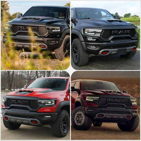 تغطي خطافات السحب الأمامية غطاء خارجية متوافق مع 2019-2025 RAM 1500 Accessories Prepare Tow Hooks Add Color 2pcs (Red) in Kuwait