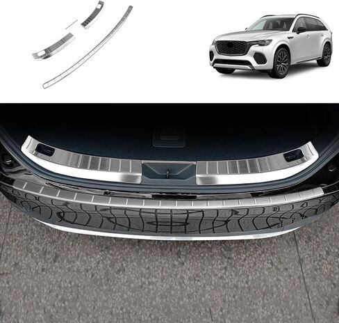 Car Accessories Compatible with Mazda CX-70 CX70 2024 2025 2026 Inner/Outer Rear Bumper Sill Plate Guard Cover Trim Stainless Steel 4PC(Black Brushed Finish) in Saudi Arabia