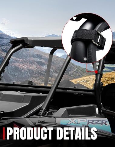 الزجاج الأمامي الخلفي A & UTV Pro لـ Polaris RZR XP 1000 2014-2023 ، النافذة الخلفية البولي المغلفة الصلبة 1/5 "، أقوى 250x من الملحقات الزجاجية ، التثبيت السريع المكون من قطعة 2 قطعة in Saudi Arabia