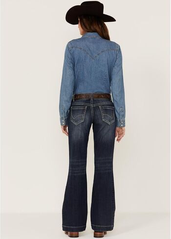 Stetson Women's 214 Trouser Flare Jeans Blue 14 REG in Saudi Arabia