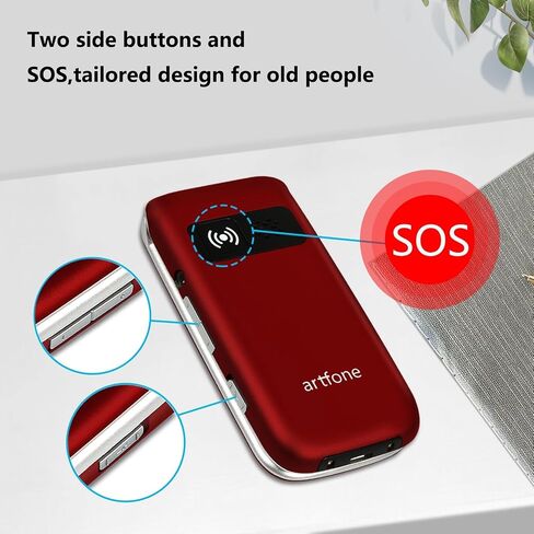 G3 Flip Cell Phone for Seniors,4G Unlocked Mobile Phones with Big Buttons,Speed Dial,SOS Button,Photo Contact,Talking Numbers,1200mAh Battery, Charging Dock in Kuwait