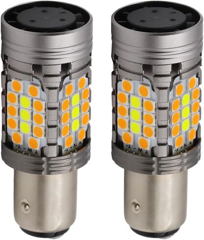 Syneticusa 1157 Error Free Canbus Dual Color Switchback LED Turn Signal Light Bulbs Anti Hyper Flash All in One Built In Resistors Amber/Yellow Turn Signal Anti (1157) in Saudi Arabia
