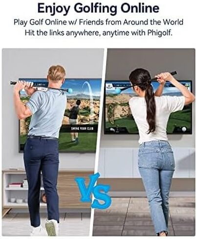 PHIGOLF Phigolf2 Golf Simulator with Swing Stick for Indoor & Outdoor Use, Golf Swing Trainer with Upgraded Motion Sensor & 3D Swing Analysis, Compatible E6 Connect APP, Works with Smartdevices in Saudi Arabia